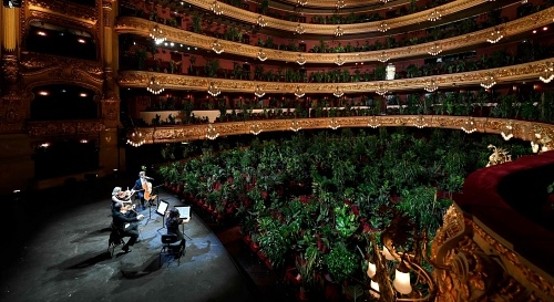 Please romaine seated: Barcelona opera reopens with audience of plants 