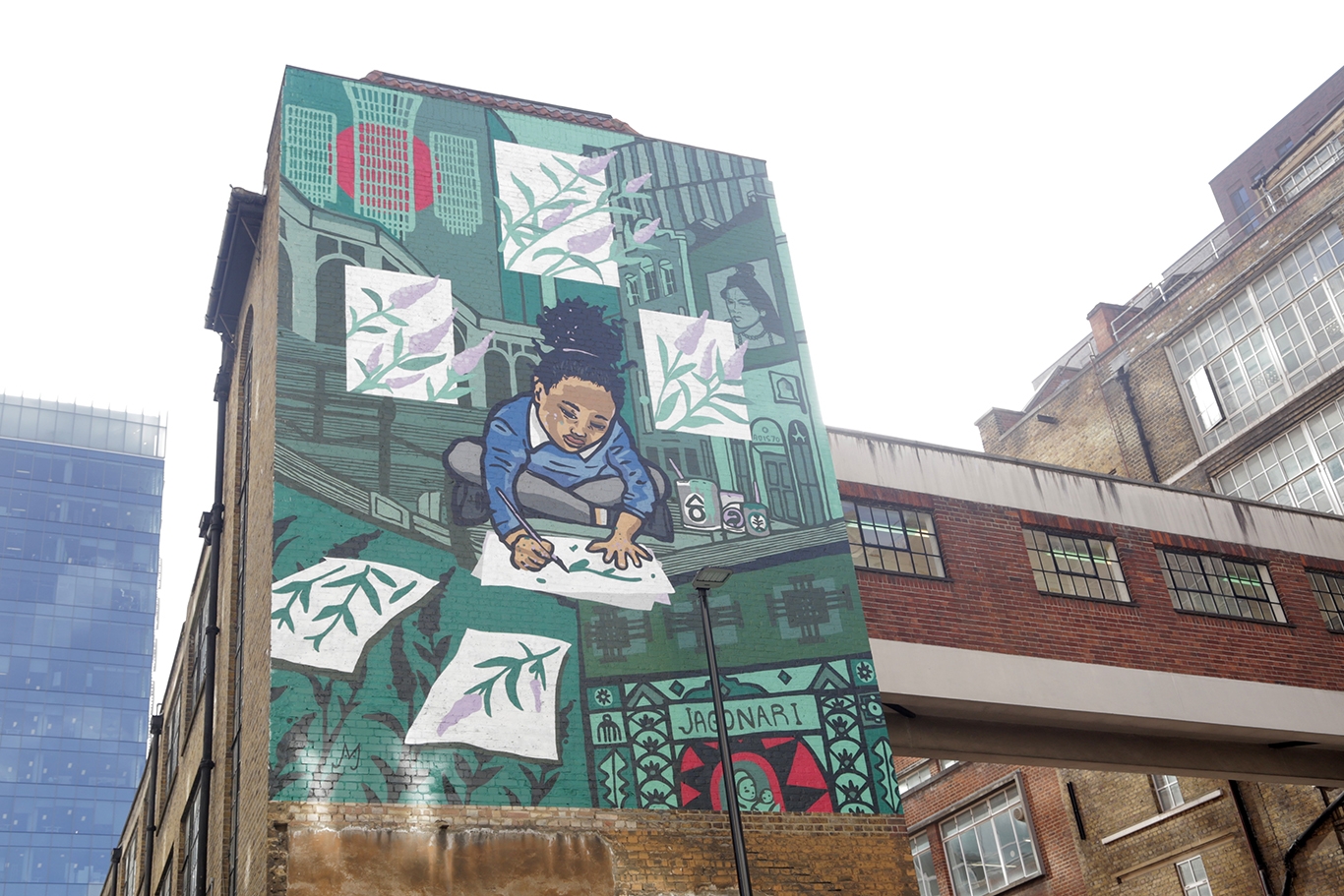 New mural on Pomell Way shaping upcoming Petticoat Lane Art Trail in Tower Hamlets